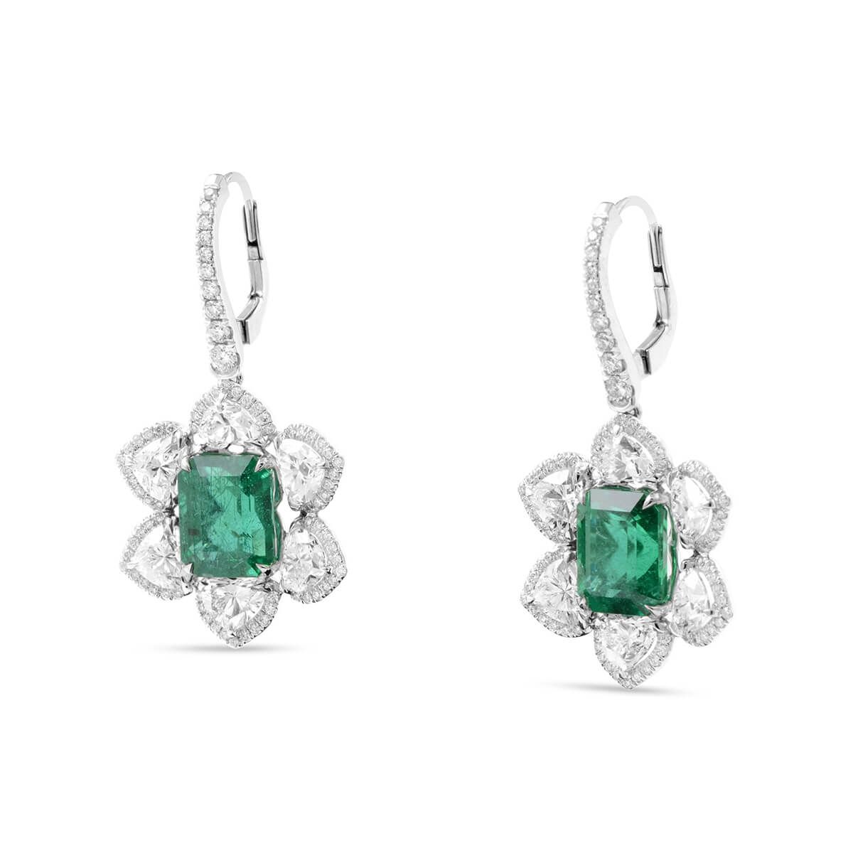 Natural Vivid Green Emerald Earrings, 8.86 Ct. (16.32 Ct. TW), GIA Certified, JCEG05420355