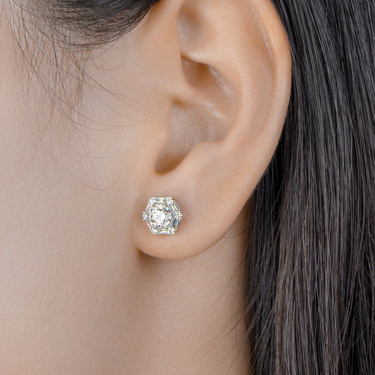  White Diamond Earrings, 1.75 Ct. TW, Round shape, NGTC Certified, JCEW05338242