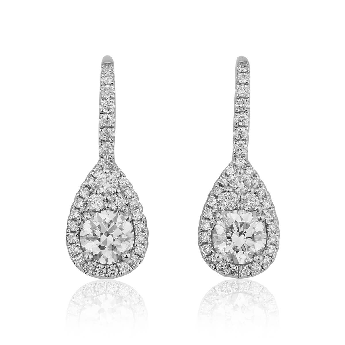  White Diamond Earrings, 1.06 Ct. (1.57 Ct. TW), Round shape, ZSX Certified, 88867069469312