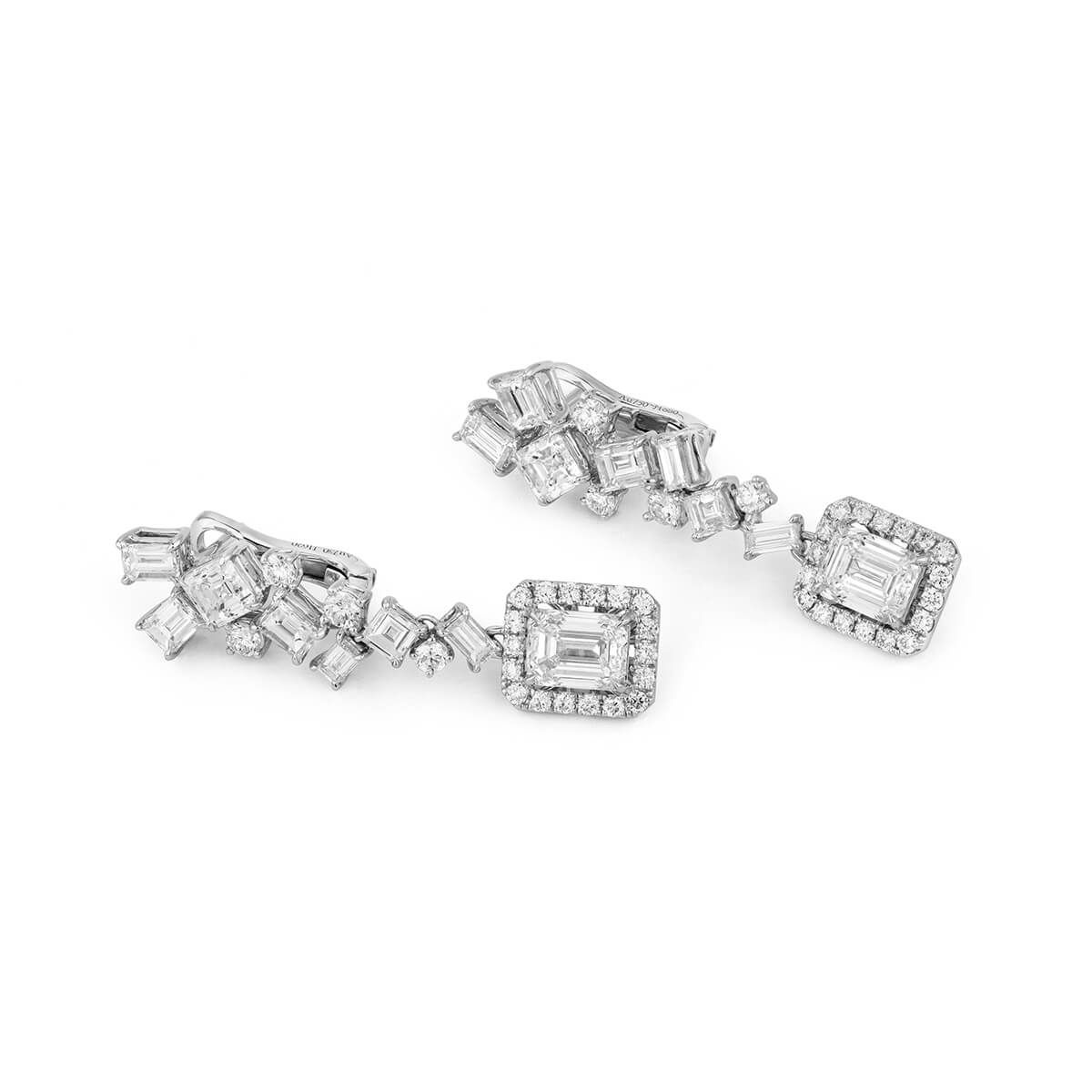  White Diamond Earrings, 5.14 Ct. TW, Emerald shape, GIA Certified, JCEW05393486