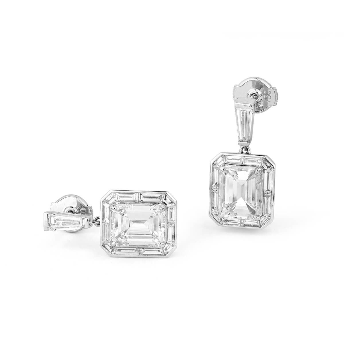  White Diamond Earrings, 5.09 Ct. TW, Emerald shape, GIA Certified, JCEW05395275
