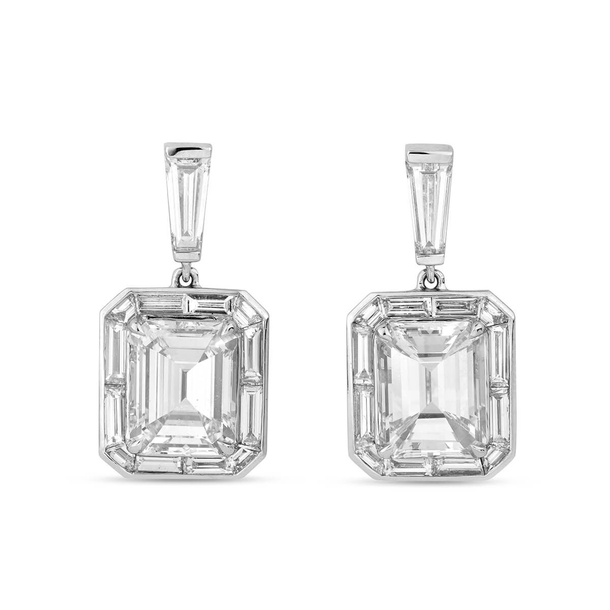  White Diamond Earrings, 5.09 Ct. TW, Emerald shape, GIA Certified, JCEW05395275