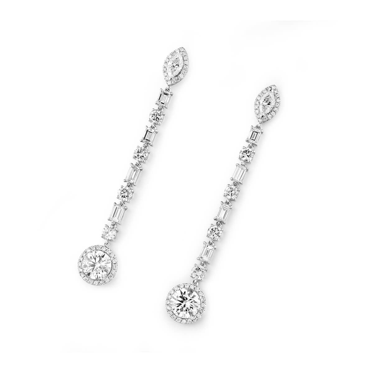  White Diamond Earrings, 5.18 Ct. TW, Round shape, EGL IL Certified, JCEW05416827