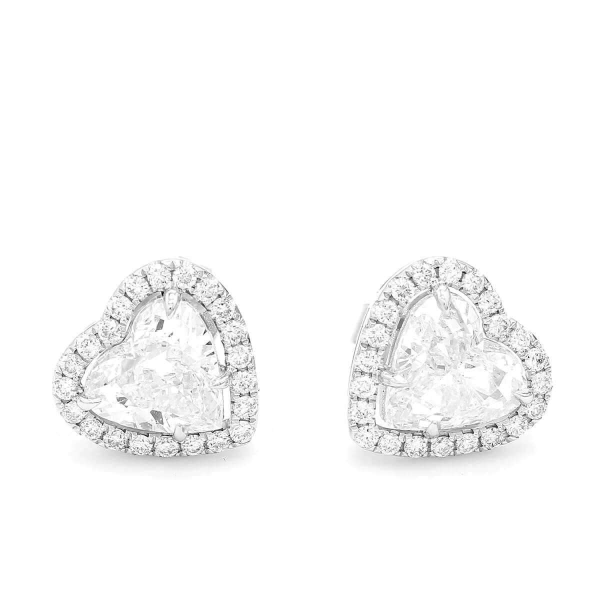  White Diamond Earrings, 2.40 Ct. (2.71 Ct. TW), Heart shape, GIA Certified, JCEW05424175