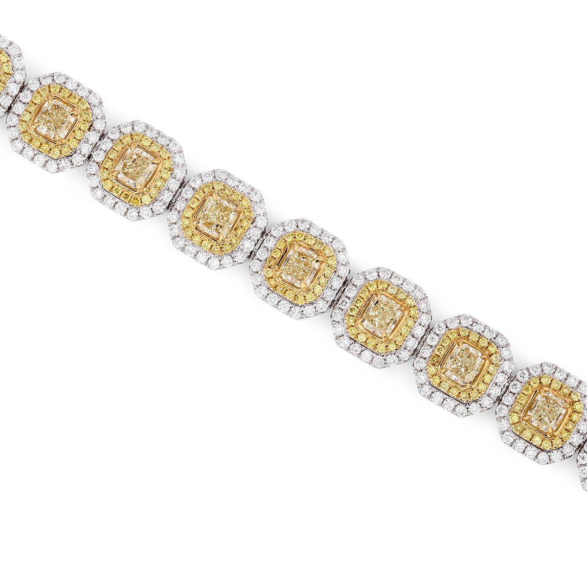 Fancy Yellow Diamond Bracelet, 9.10 Ct. TW, Radiant shape