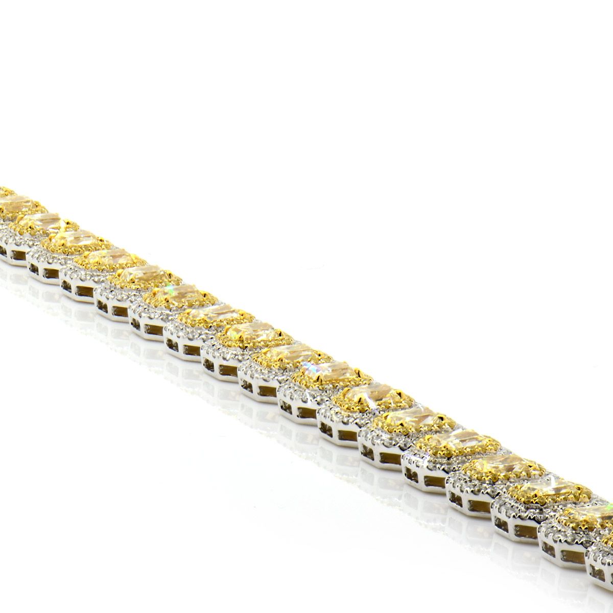 Fancy Yellow Diamond Bracelet, 11.33 Ct. TW, Cushion shape