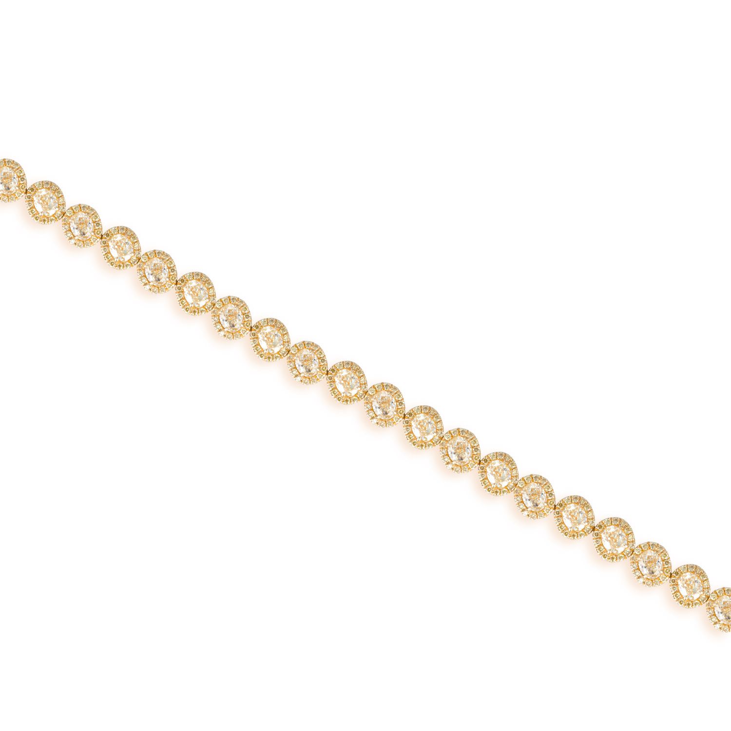 Fancy Light Yellow Diamond Bracelet, 8.53 Ct. TW, Oval shape, EG_Lab Certified, J5826062433
