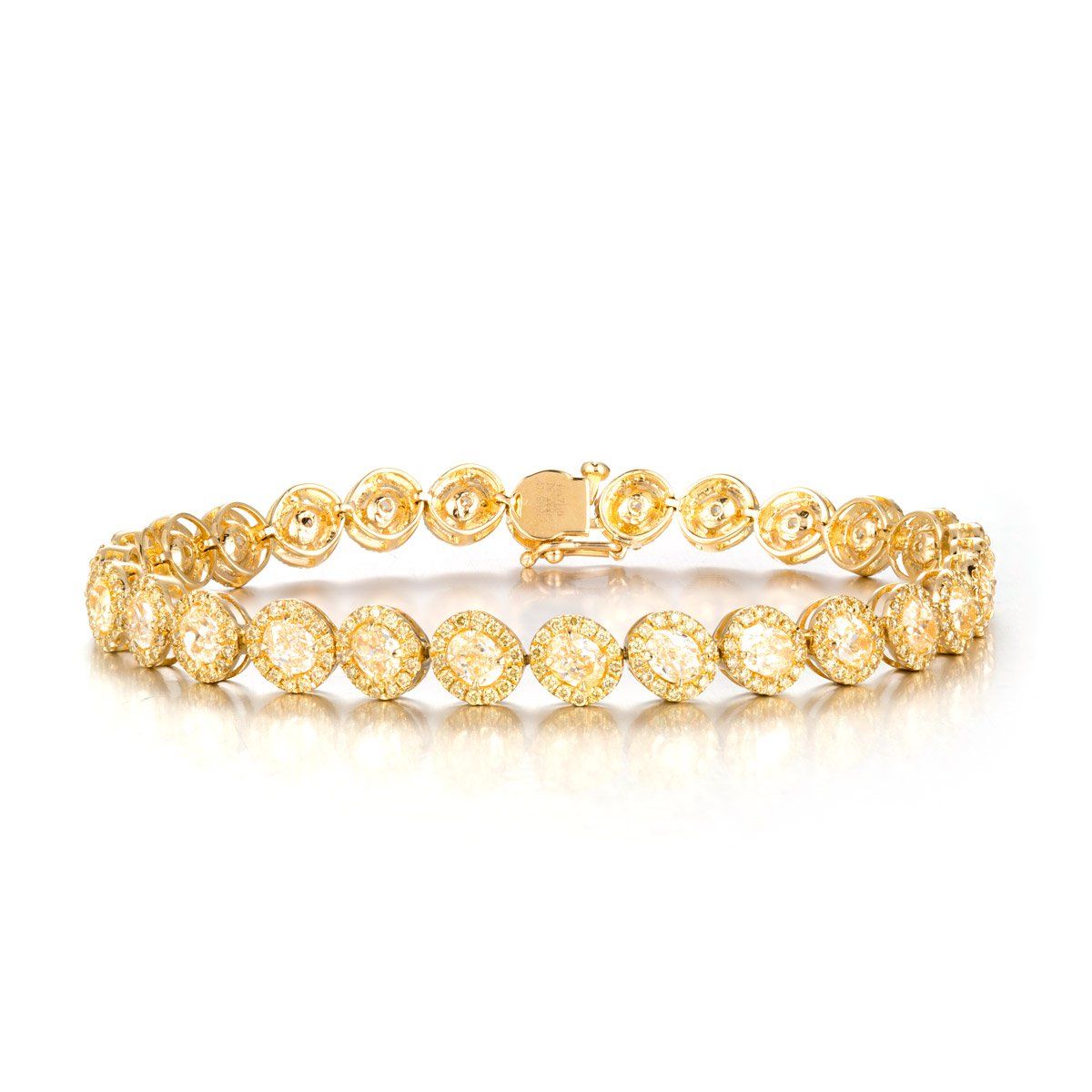 Fancy Light Yellow Diamond Bracelet, 8.53 Ct. TW, Oval shape, EG_Lab Certified, J5826062433