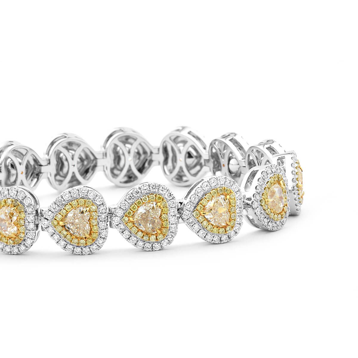 Fancy Yellow Diamond Bracelet, 11.56 Ct. (16.77 Ct. TW), Heart shape, EG_Lab Certified, J5826182638