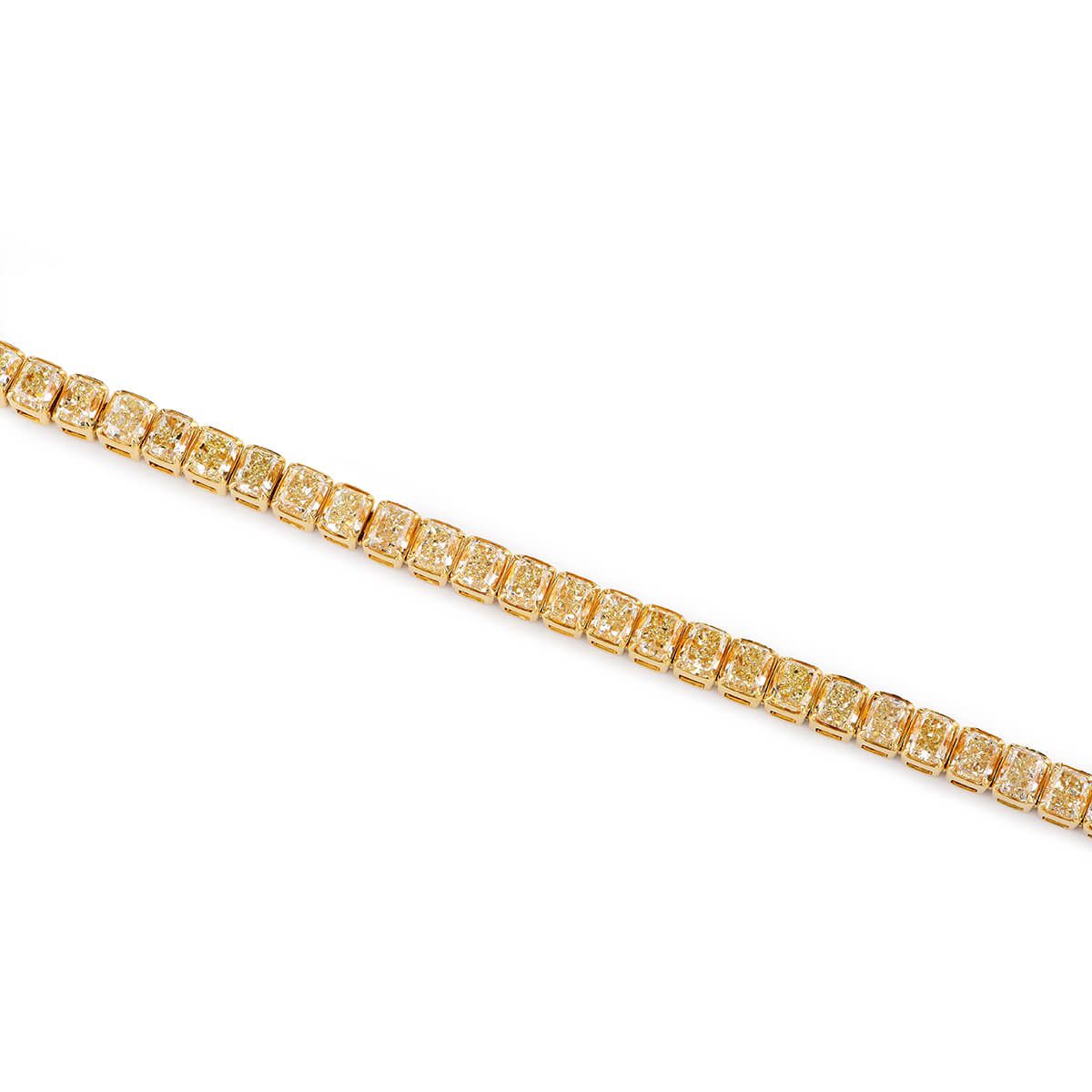Fancy Intense Yellow Diamond Bracelet, 26.43 Ct. TW, Radiant shape