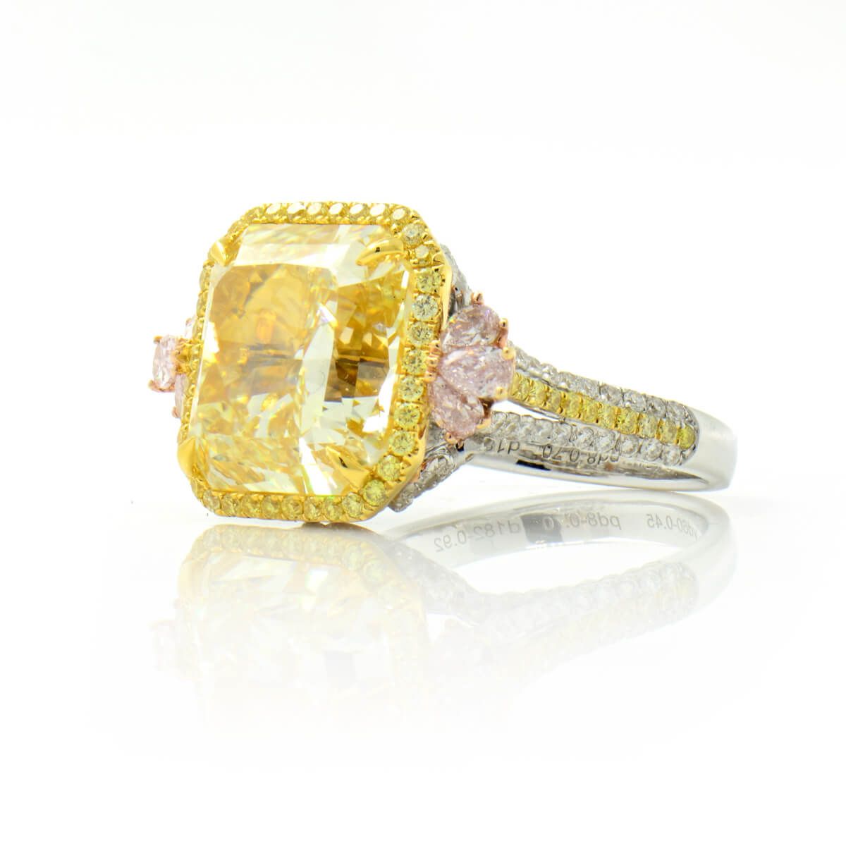 Fancy Light Yellow Diamond Ring, 12.07 Ct. (12.77 Ct. TW), Radiant shape, GIA Certified, 2155645822