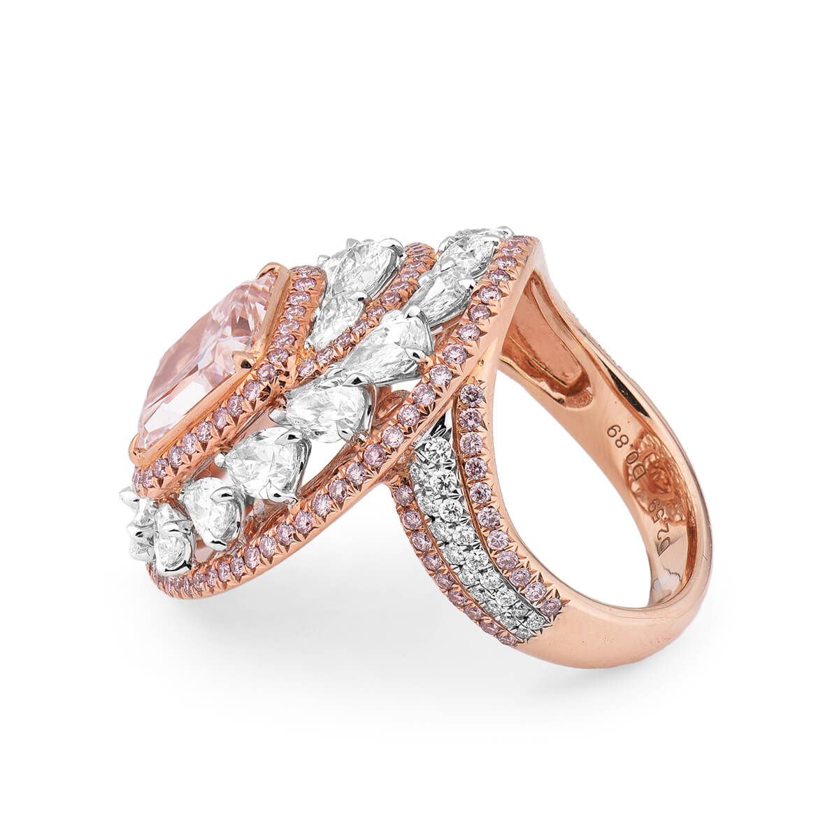 Light Pink Diamond Ring, 6.49 Ct. TW, Cushion shape, GIA Certified, 5181115159