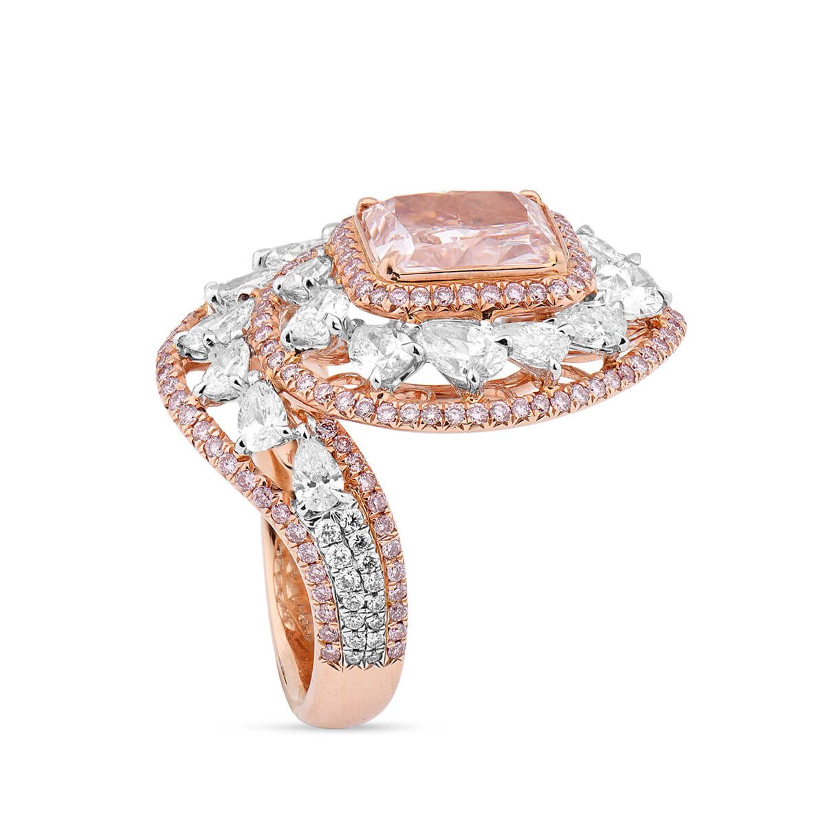 Light Pink Diamond Ring, 6.49 Ct. TW, Cushion shape, GIA Certified, 5181115159