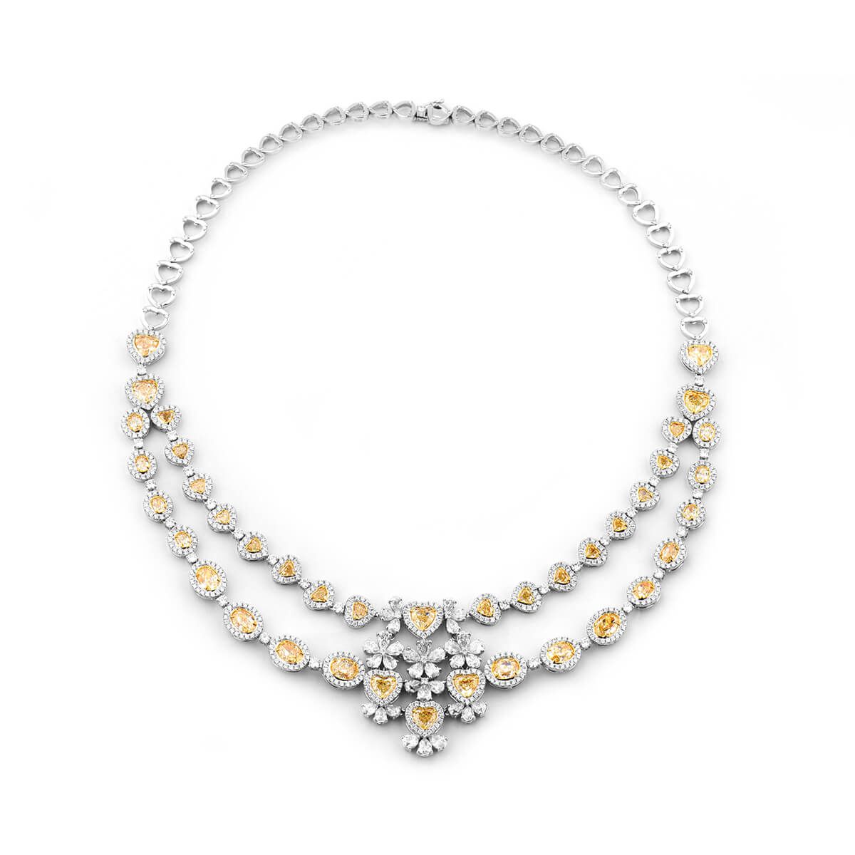 Fancy Yellow Diamond Necklace, 32.62 Ct. TW, Mix shape