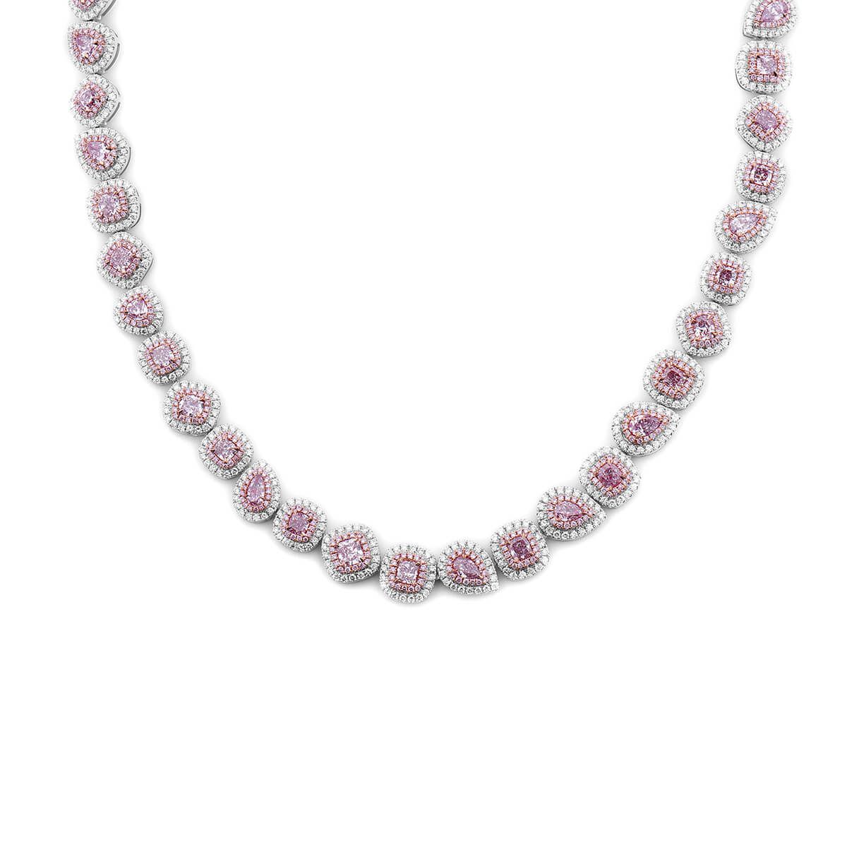 Very Light Pink Diamond Necklace, 17.40 Ct. TW, Mix shape, GIA Certified, JCNF05396001