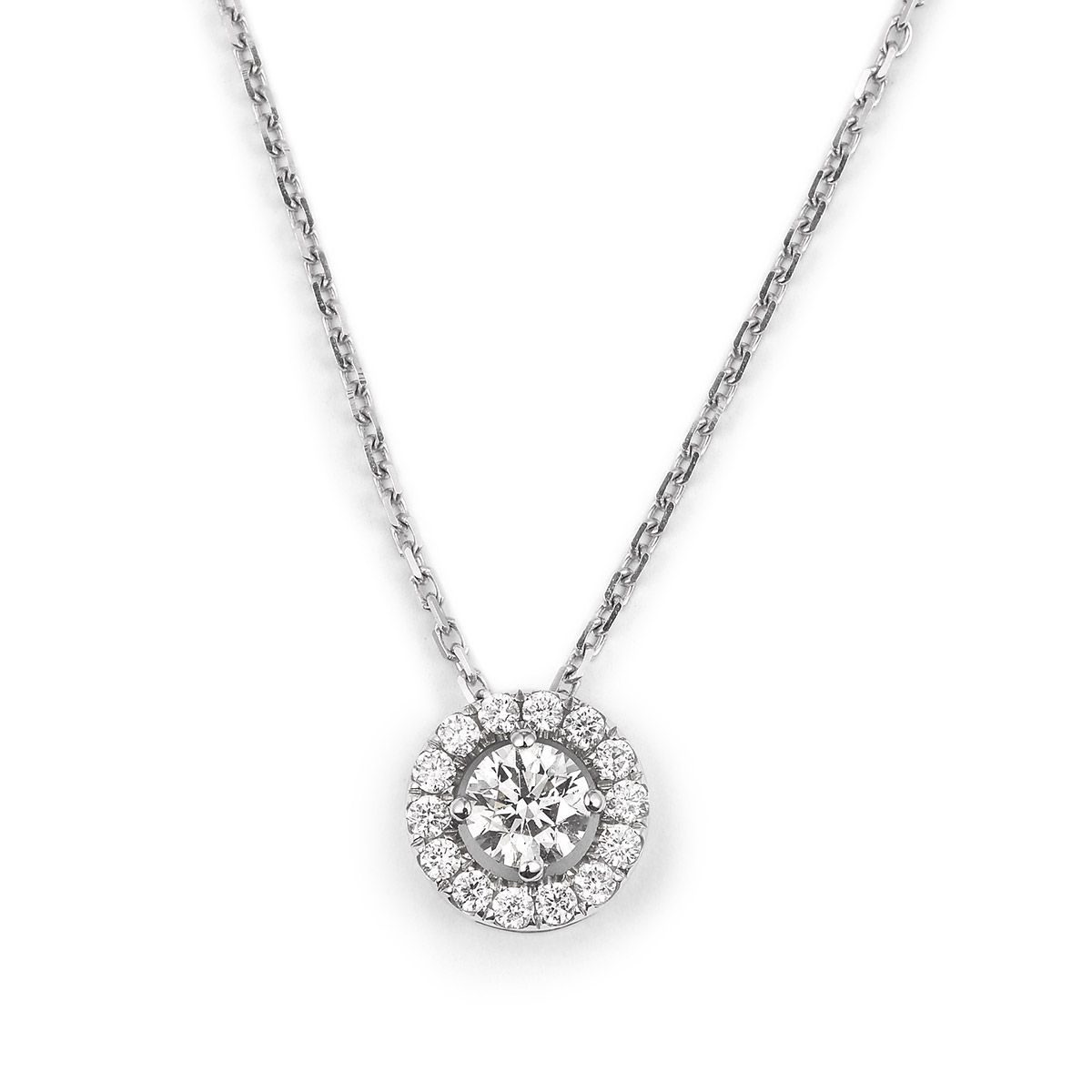  White Diamond Necklace, 0.30 Ct. (0.47 Ct. TW), Round shape, EG_Lab Certified, J5726137233