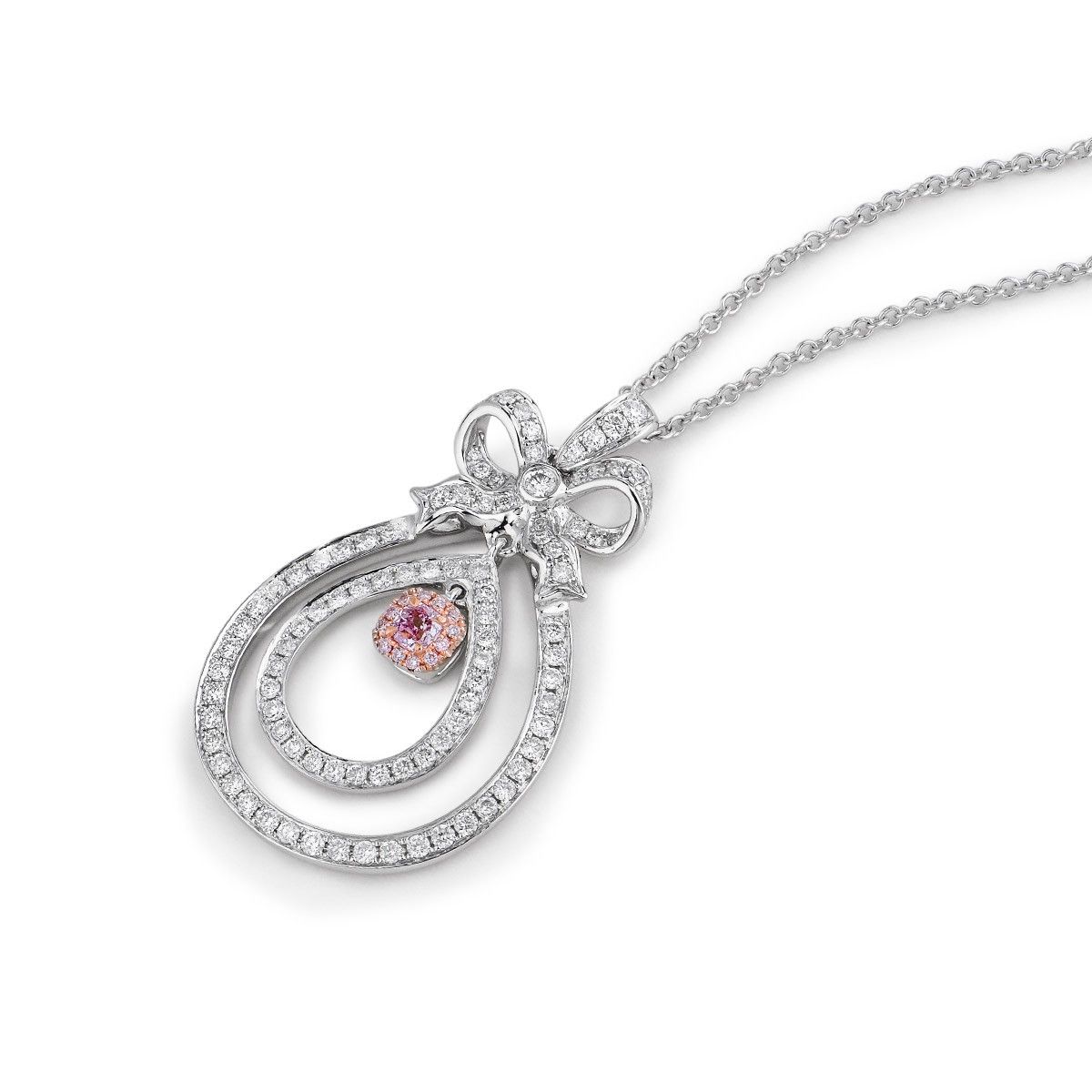 Fancy Pink Diamond Necklace, 0.12 Ct. (0.80 Ct. TW), Mix shape, EG_Lab Certified, J5826064031