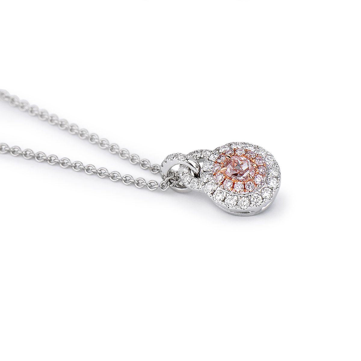 Faint Pink Diamond Necklace, 0.41 Ct. TW, Oval shape, GIA Certified, 5191255990