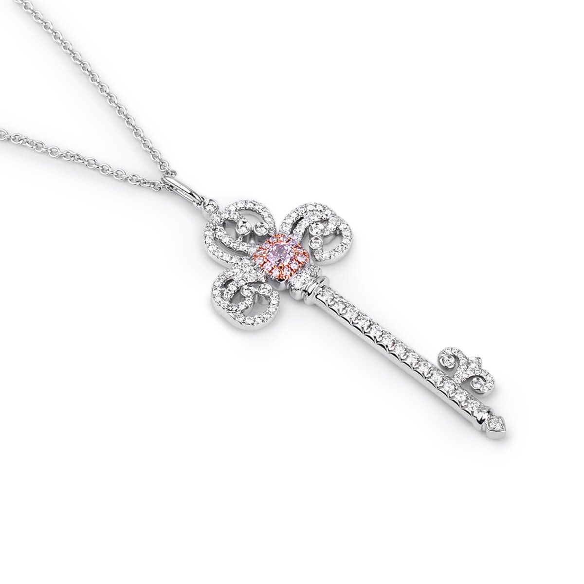 Fancy Pink Diamond Necklace, 0.16 Ct. (0.92 Ct. TW), Mix shape