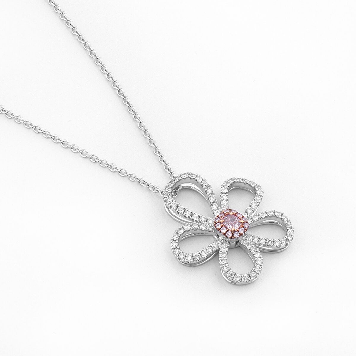 Fancy Brown Pink Diamond Necklace, 0.07 Ct. (0.51 Ct. TW), Oval shape, EG_Lab Certified, J5826062231