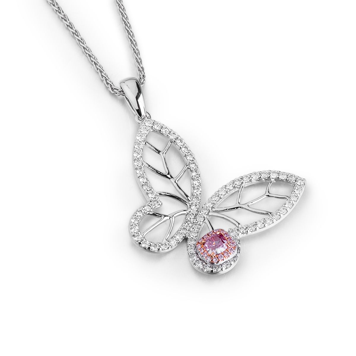 Fancy Brownish Pink Diamond Necklace, 0.17 Ct. (1.03 Ct. TW), Cushion shape, GIA Certified, 6187417477