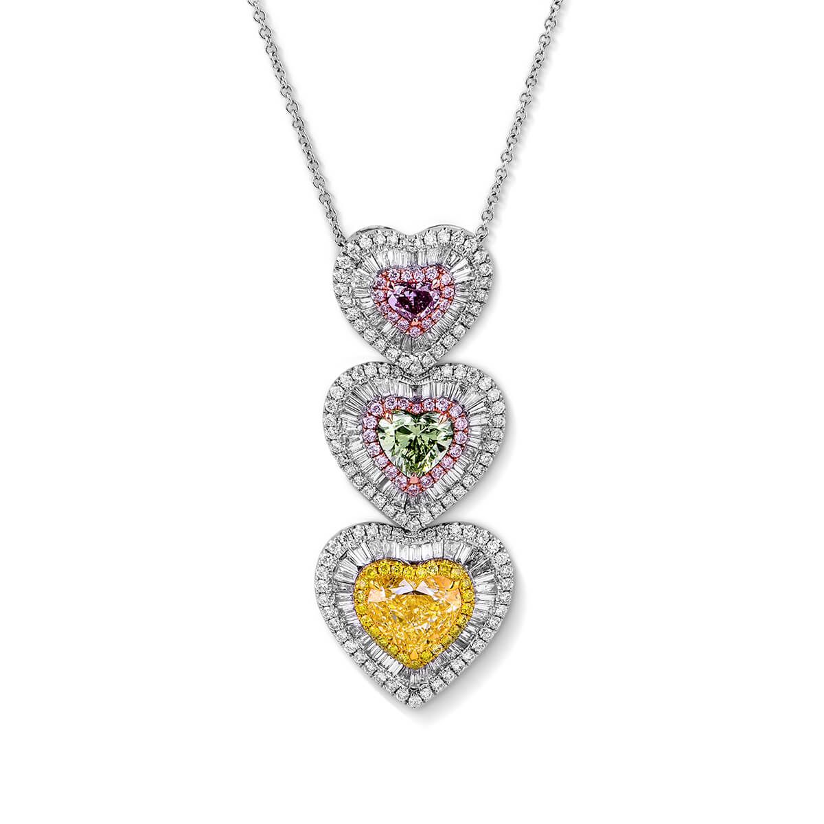 Fancy Light Yellow Diamond Necklace, 3.35 Ct. (5.74 Ct. TW), Heart shape, GIA Certified, JCPF05366547