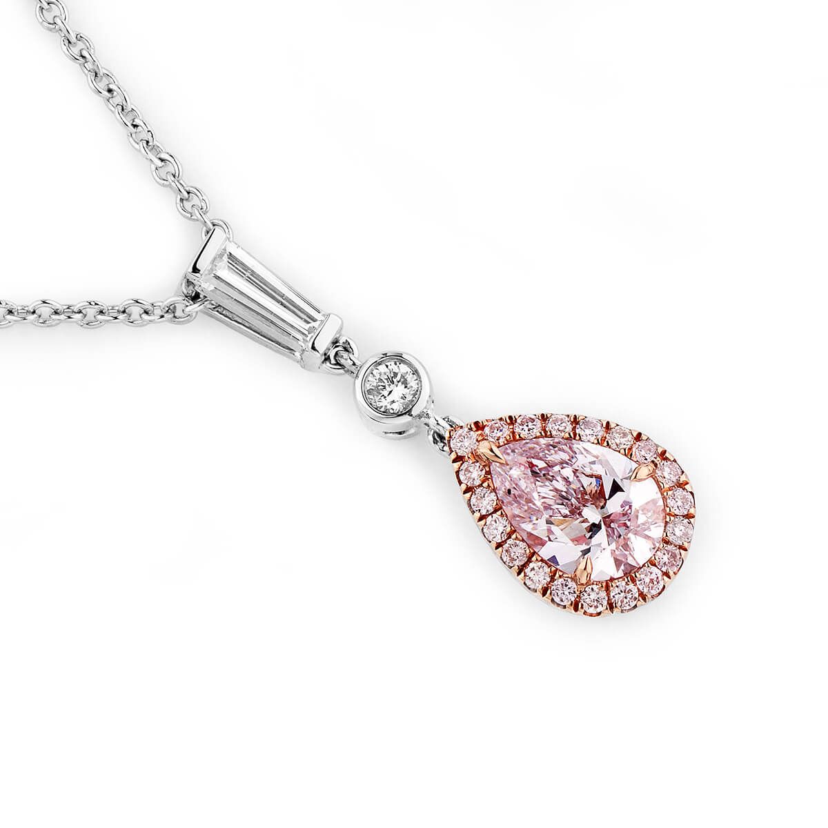 Very Light Pink Diamond Necklace, 0.70 Ct. TW, Pear shape, GIA Certified, 2195029005