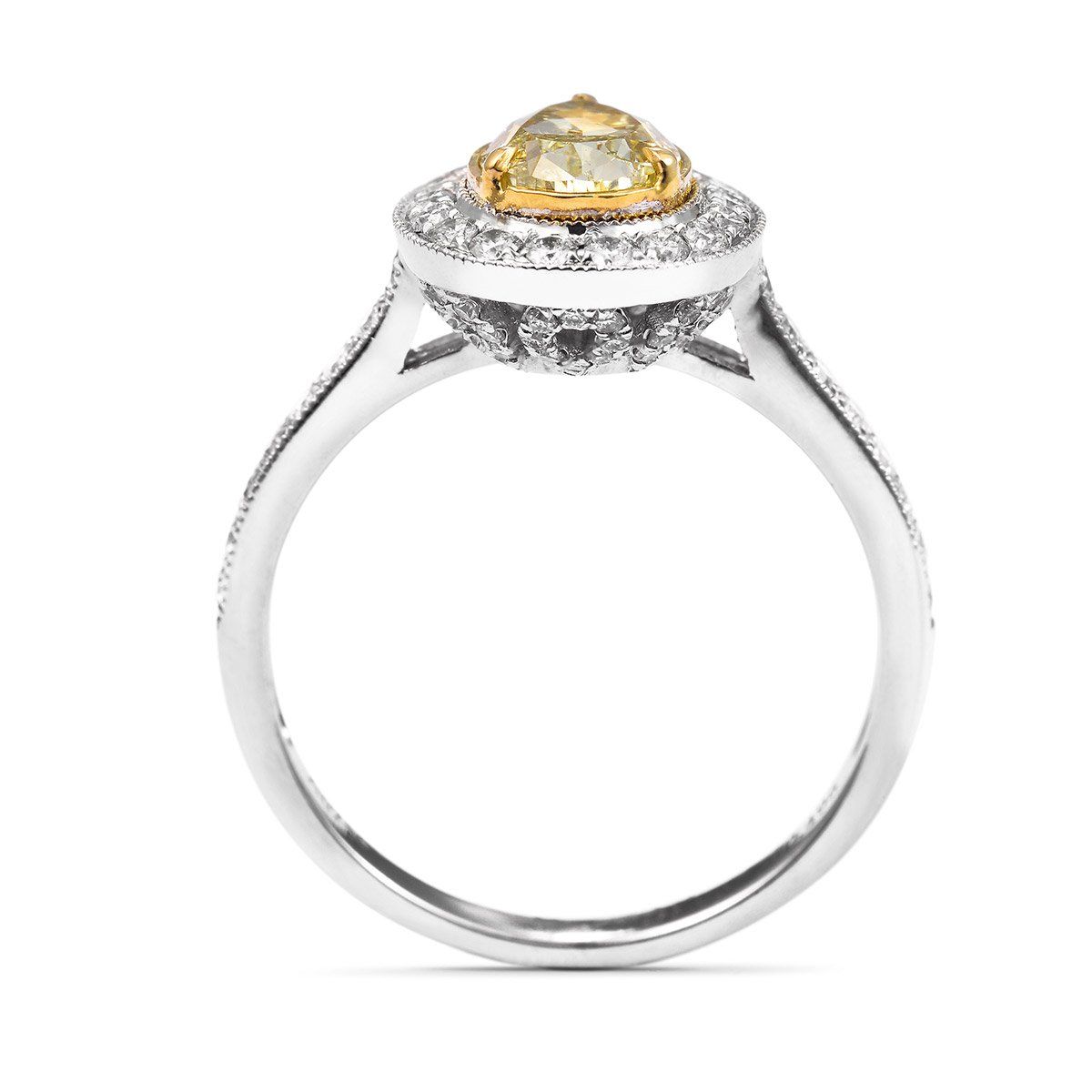 Fancy Greenish Yellow Diamond Ring, 1.50 Ct. TW, Pear shape, GIA Certified, 5151177925