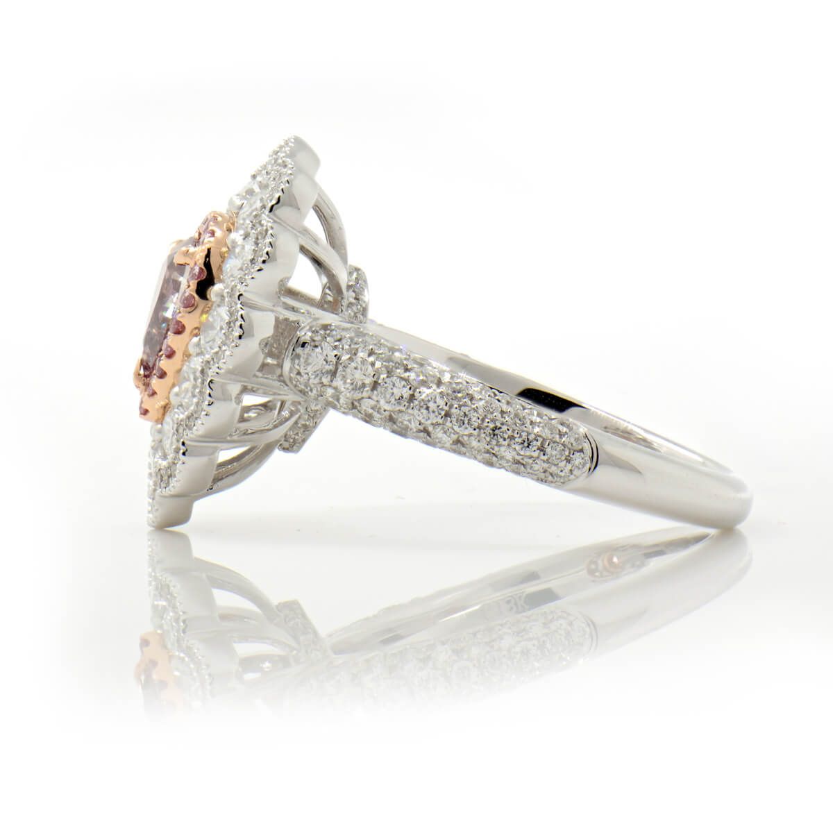 Fancy Pink Diamond Ring, 0.55 Ct. (1.49 Ct. TW), Round shape