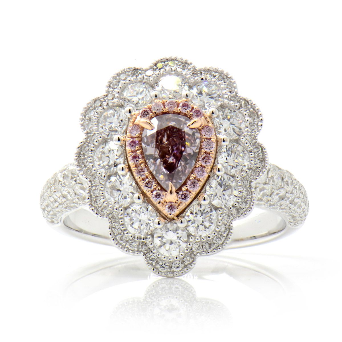Fancy Pink Diamond Ring, 0.55 Ct. (1.49 Ct. TW), Round shape