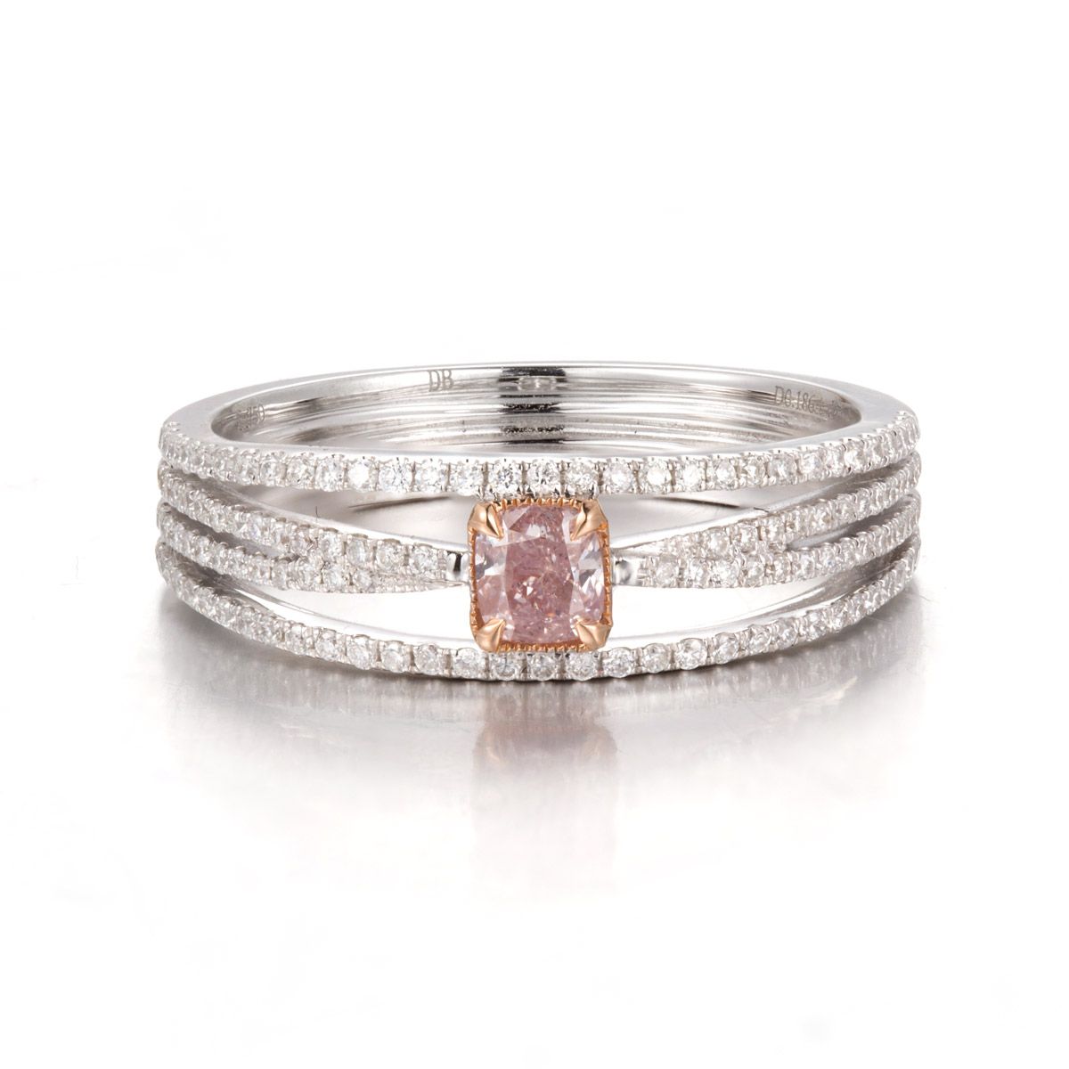 Fancy Pink Diamond Ring, 0.54 Ct. (0.85 Ct. TW), Cushion shape, EG_Lab Certified, j520028