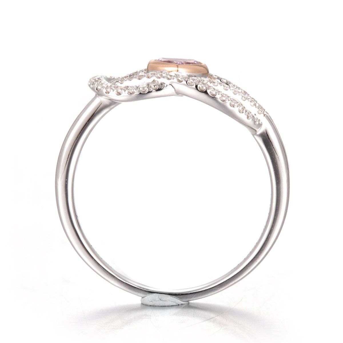 Fancy Intense Purple Pink Diamond Ring, 0.14 Ct. (0.32 Ct. TW), Heart shape, GIA Certified, 6173600187