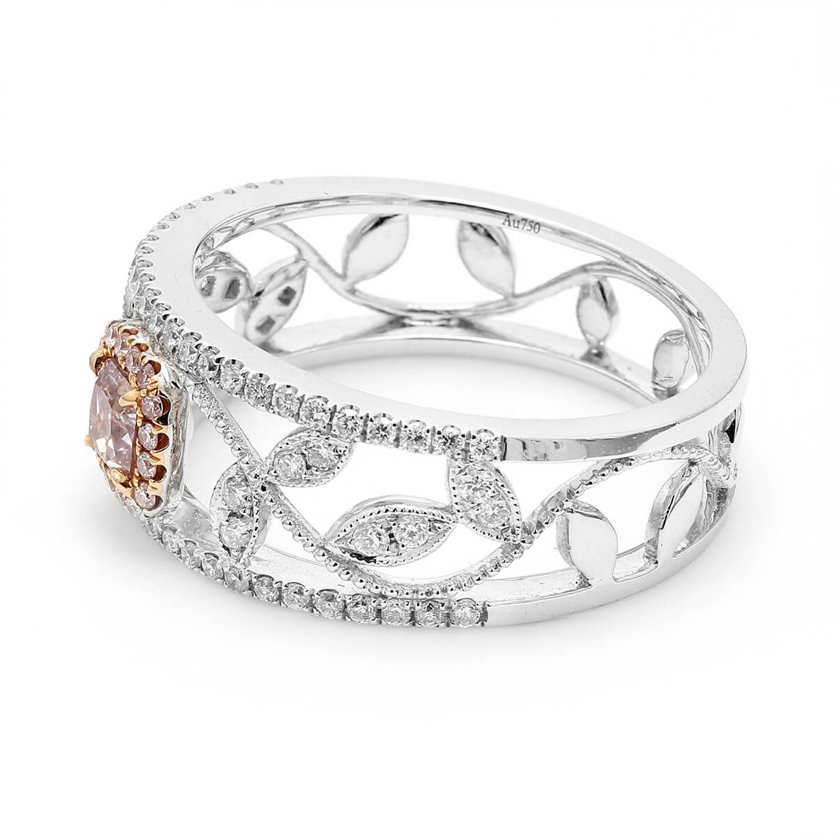 Fancy Pink Diamond Ring, 0.26 Ct. (0.63 Ct. TW), Cushion shape, EG_Lab Certified, j520029