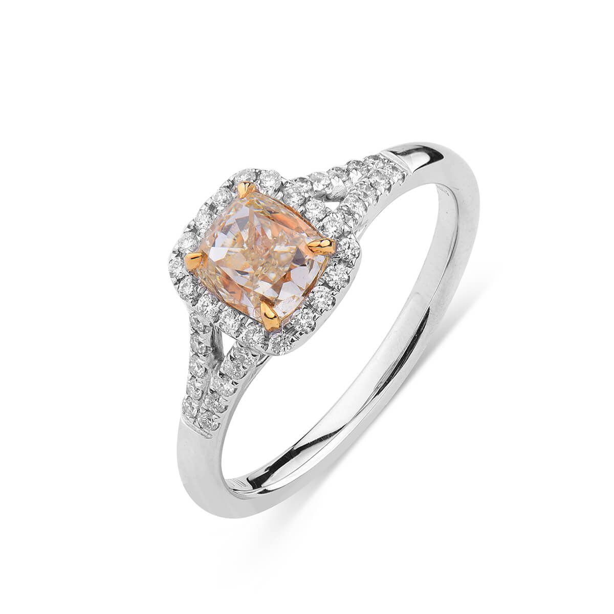 Fancy Light Yellow Diamond Ring, 1.19 Ct. TW, Cushion shape, EG_Lab Certified, J520142