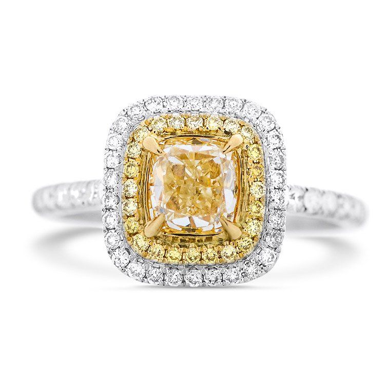Fancy Light Yellow Diamond Ring, 1.47 Ct. TW, Radiant shape, EG_Lab Certified, J5826069945