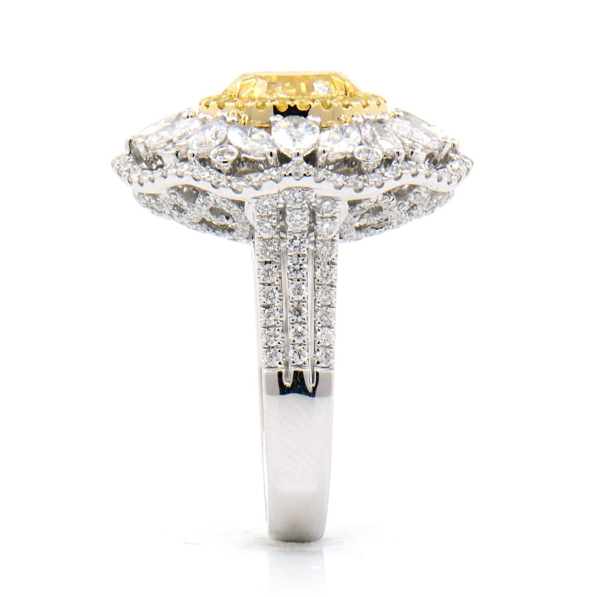 Fancy Yellow Diamond Ring, 5.74 Ct. TW, Oval shape, GIA Certified, 2173040187