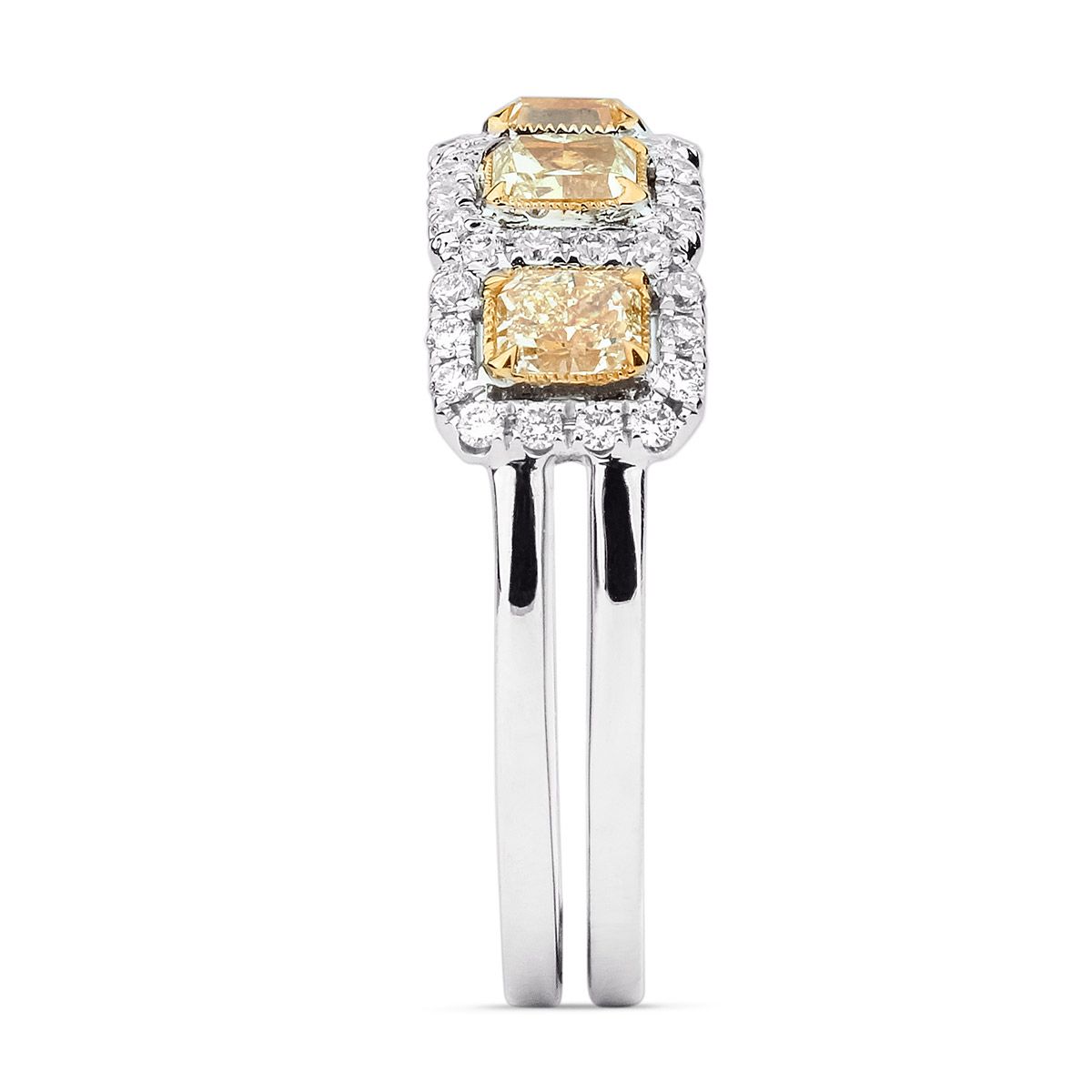 Fancy Intense Yellow Diamond Ring, 2.42 Ct. TW, Radiant shape