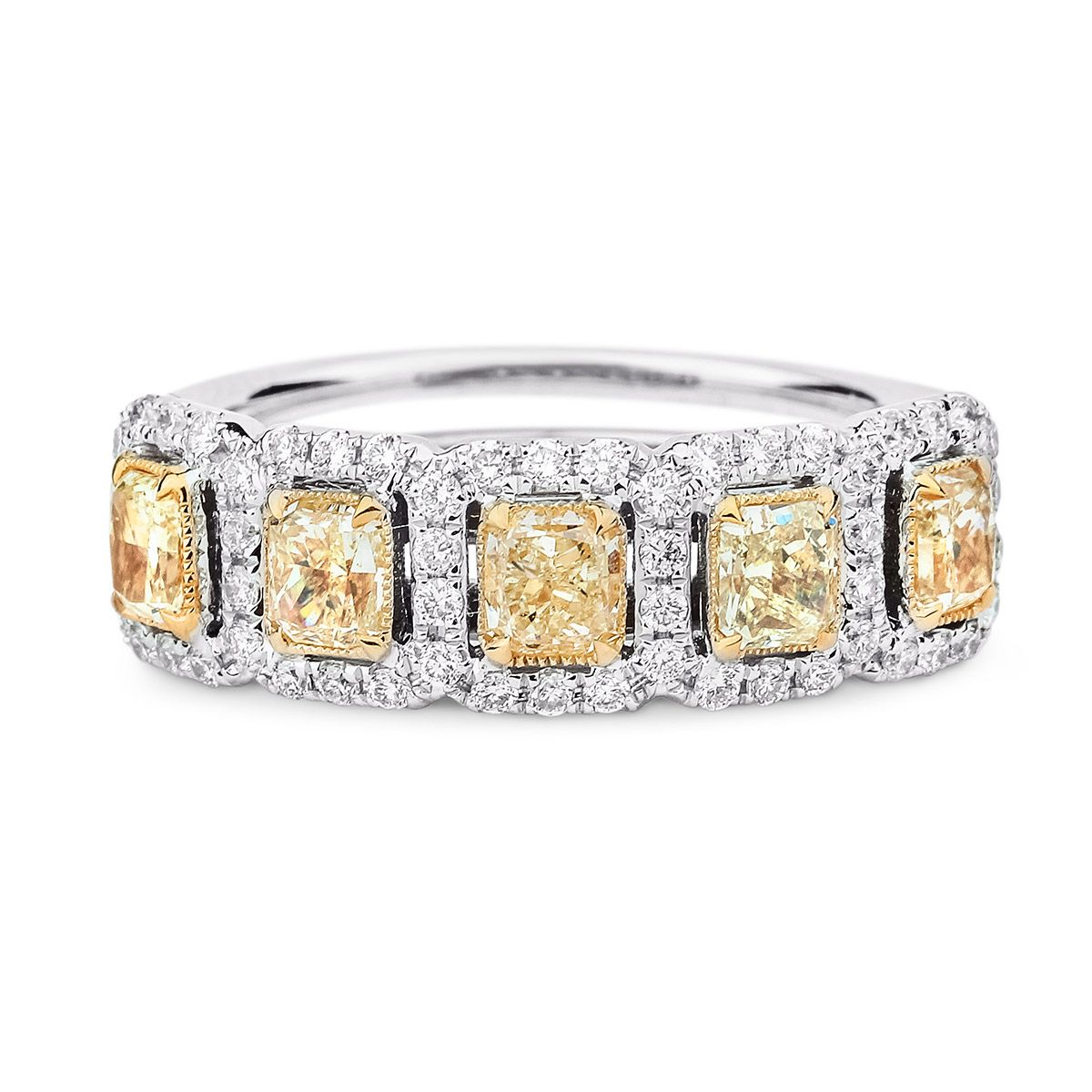 Fancy Intense Yellow Diamond Ring, 2.15 Ct. TW, Radiant shape