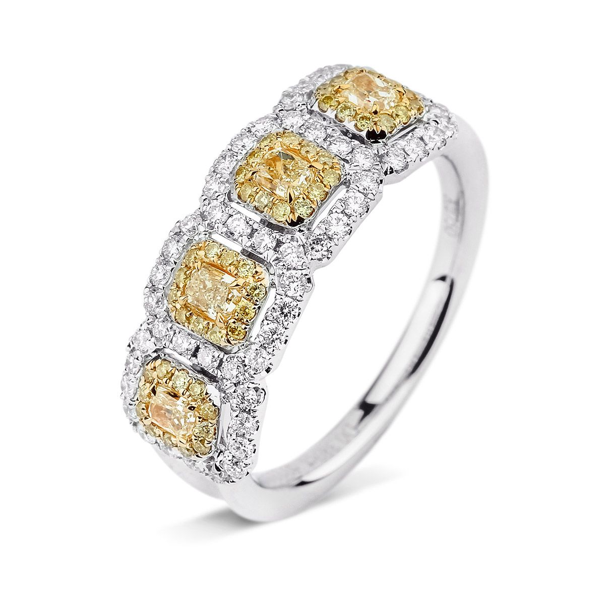 Fancy Intense Yellow Diamond Ring, 1.77 Ct. TW, Radiant shape