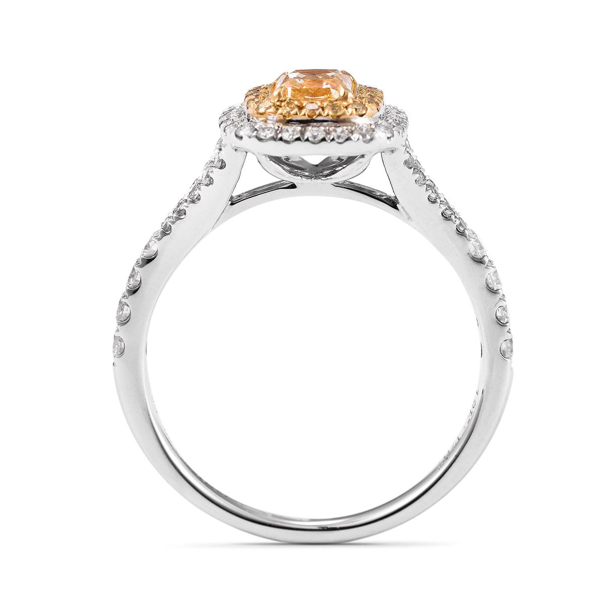 Fancy Yellow Diamond Ring, 0.49 Ct. (0.94 Ct. TW), Cushion shape