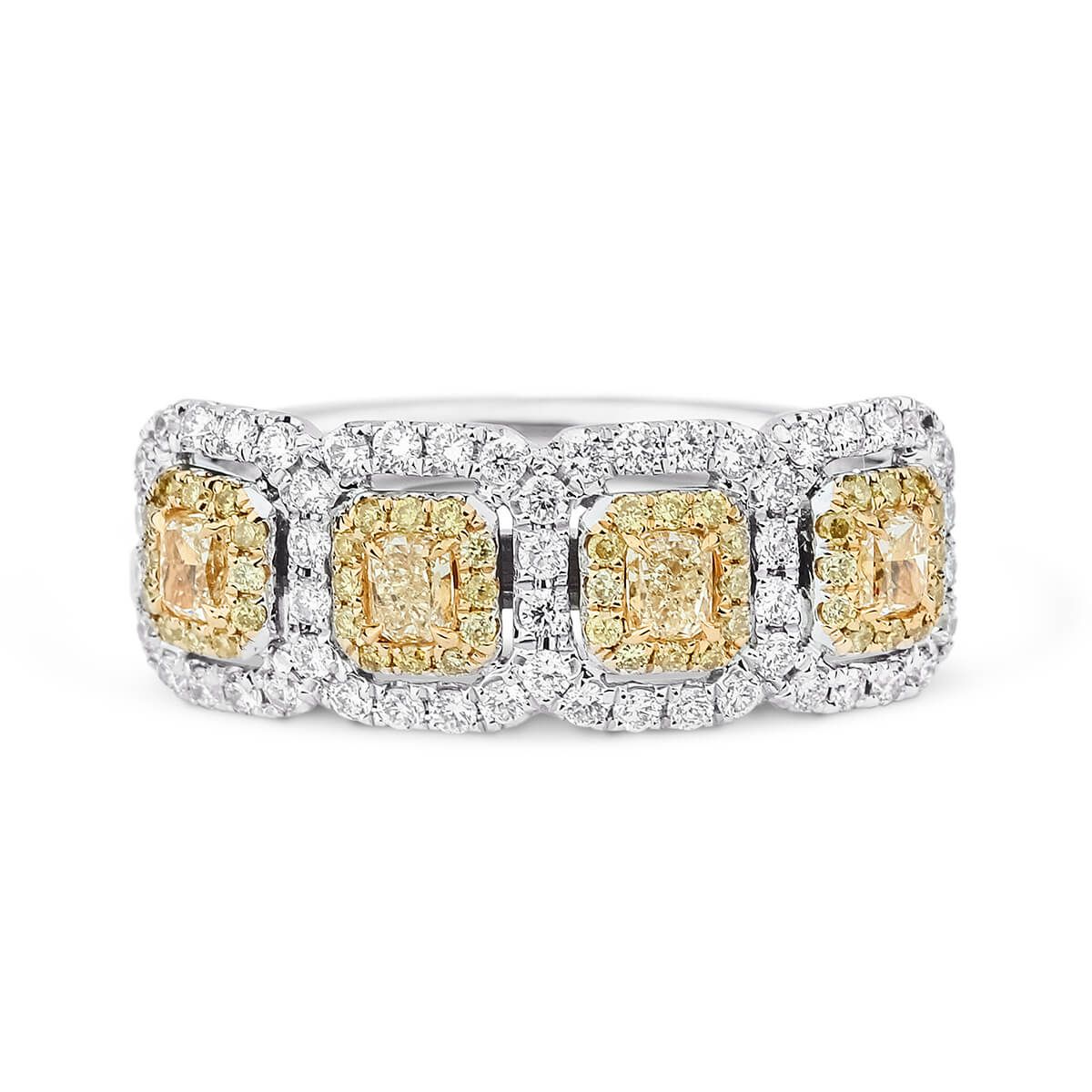 Fancy Intense Yellow Diamond Ring, 1.37 Ct. TW, Radiant shape