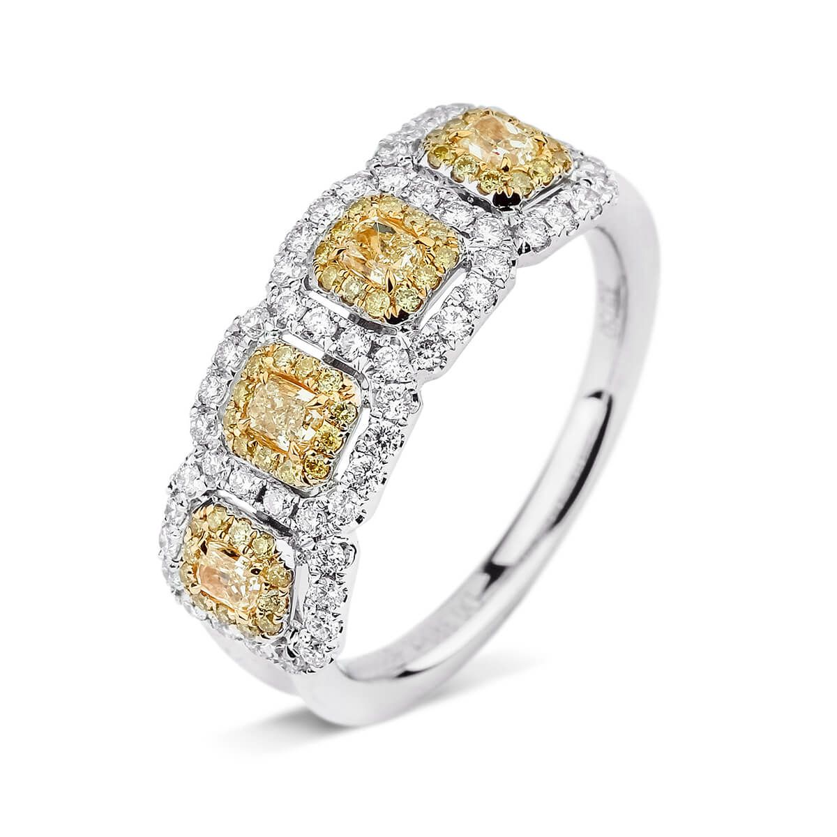 Fancy Intense Yellow Diamond Ring, 1.23 Ct. TW, Radiant shape