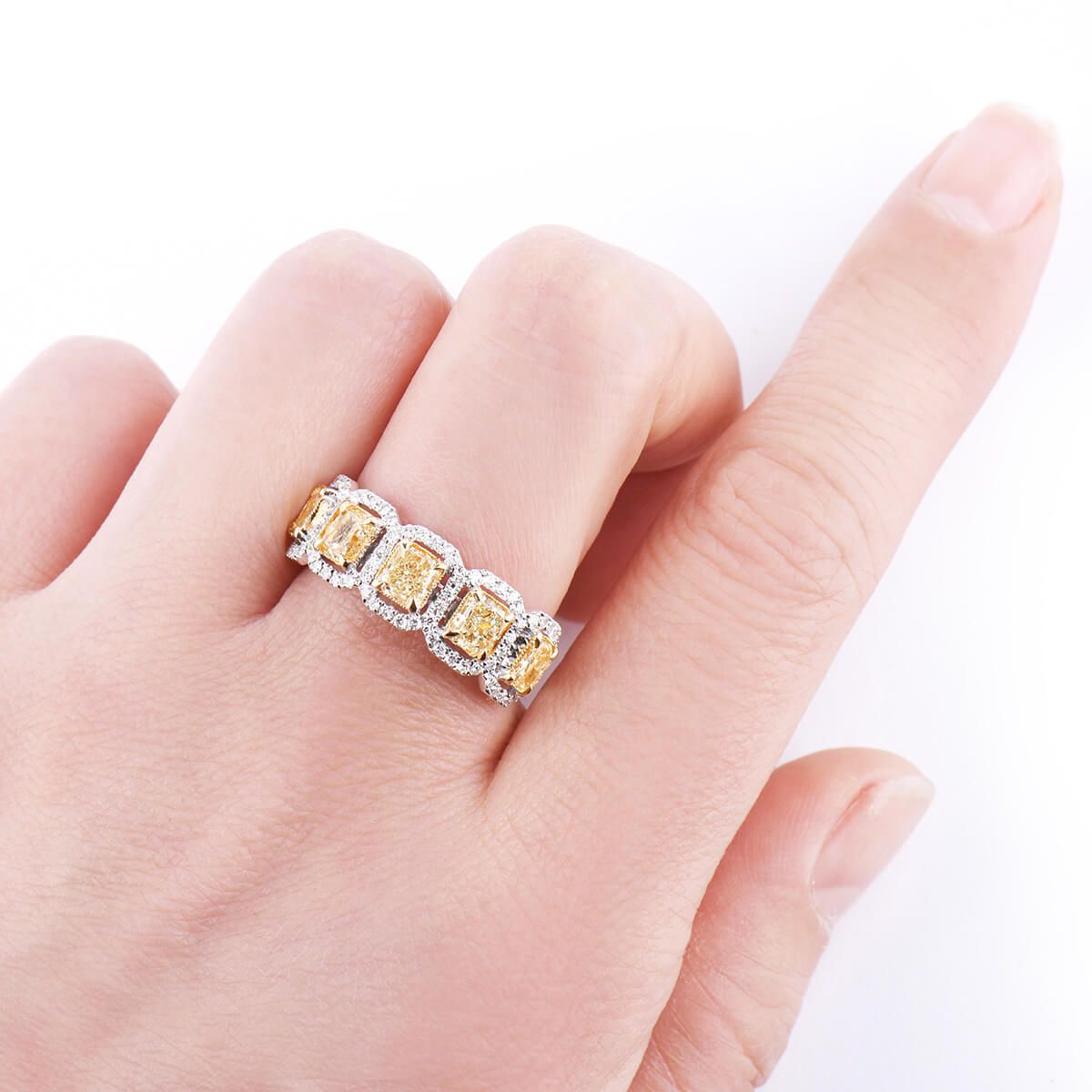 Fancy Intense Yellow Diamond Ring, 2.23 Ct. TW, Radiant shape, EG_Lab Certified, J5826065638