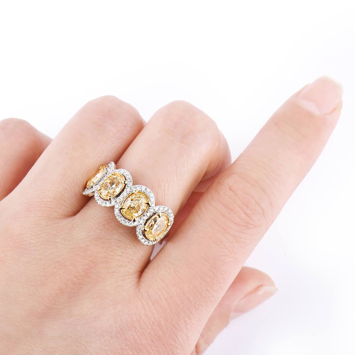 Fancy Intense Yellow Diamond Ring, 2.89 Ct. TW, Oval shape, EG_Lab Certified, J5826065335