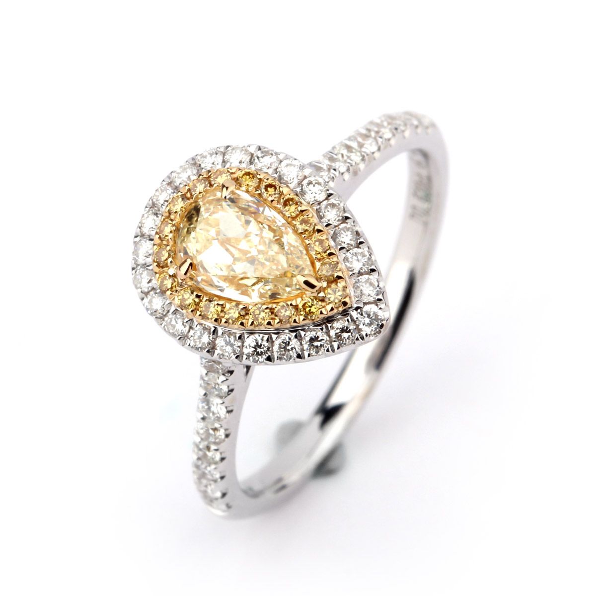 Fancy Intense Orangy Yellow Diamond Ring, 0.72 Ct. (1.15 Ct. TW), Pear shape, IGL Certified, D78386661IL