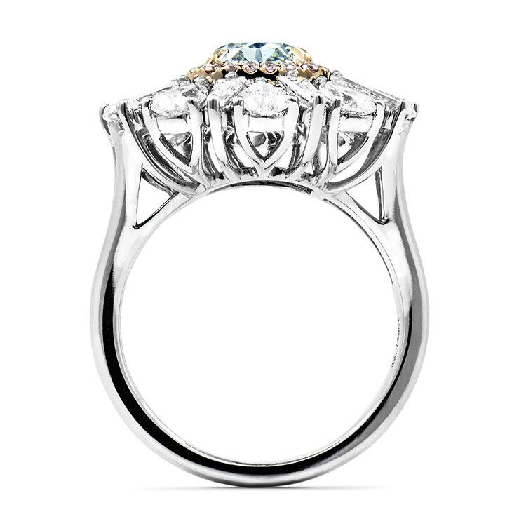Fancy Light Greenish Blue Diamond Ring, 5.45 Ct. TW, Radiant shape, GIA Certified, 2131699411
