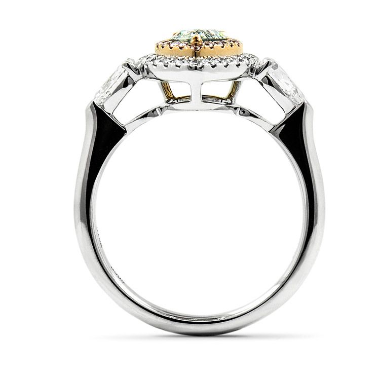 Fancy Green Diamond Ring, 0.71 Ct. (1.47 Ct. TW), Pear shape, GIA Certified, 7248057923