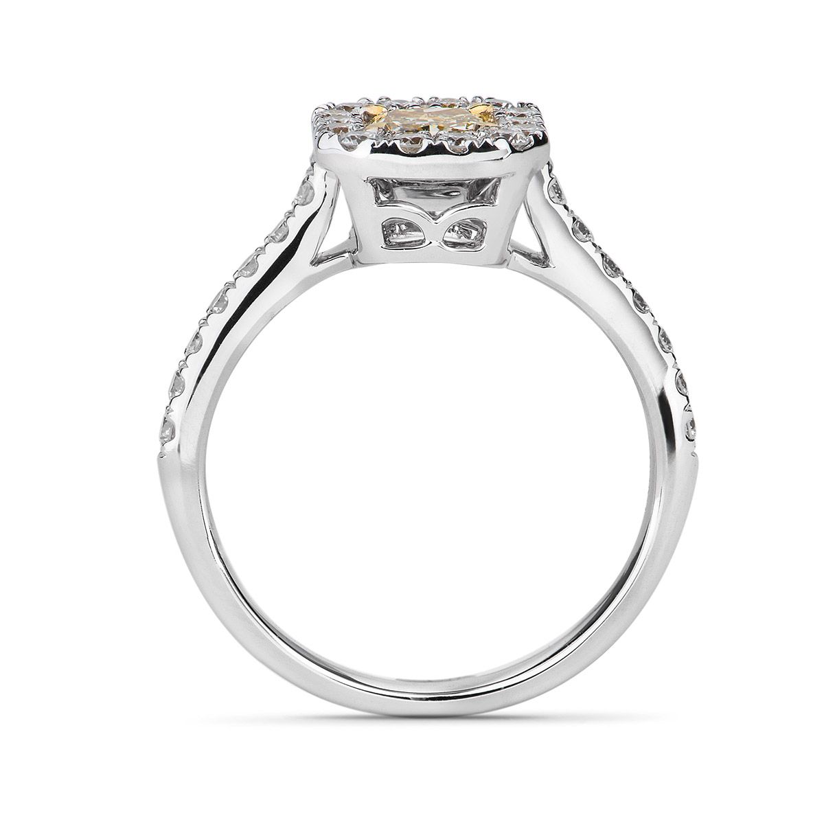 Fancy Light Yellow Diamond Ring, 0.51 Ct. (0.97 Ct. TW), Radiant shape, CGTC Certified, 10170723988