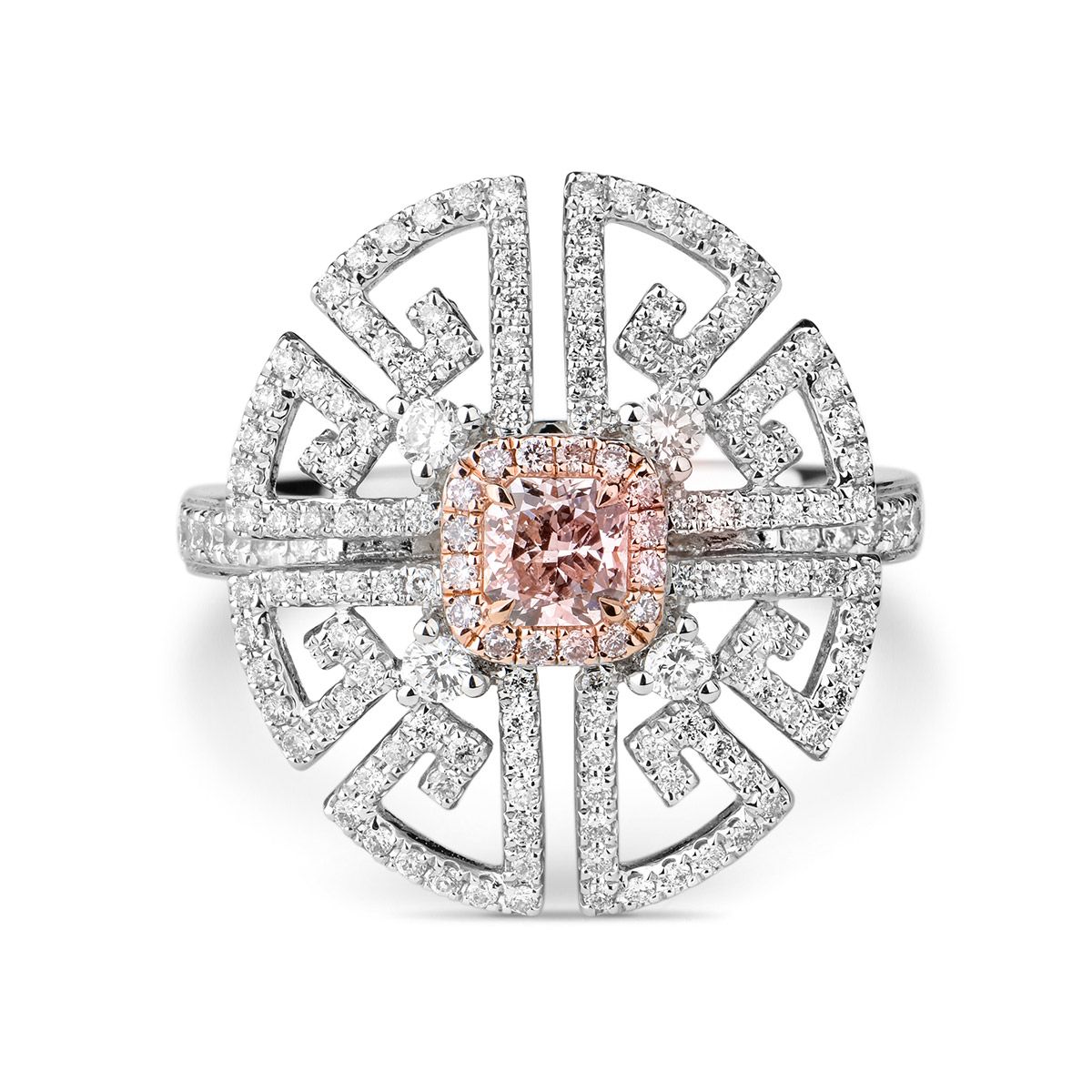 Light Pink Diamond Ring, 0.27 Ct. (0.90 Ct. TW), Radiant shape, GIA Certified, 1207462554