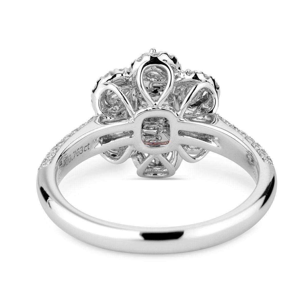 Very Light Pink Diamond Ring, 0.21 Ct. (0.97 Ct. TW), Cushion shape, GIA Certified, 5181029392